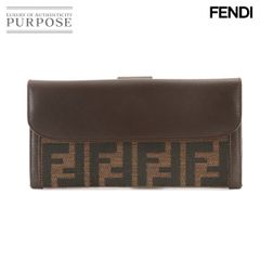 FENDI フェンディ ズッキーノ 二つ折り長財布 FF柄 ブラウン - メルカリ