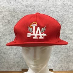 LA Angel Logo Embroidered Flat Cap, Red, Hat, No Tag, Used