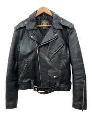 トリプルシックス 666 90s Double Leather Riders Jacket ダブル レザー ライダース ジャケット アウター バイカー 革ジャン 死神タグ 黒 サイズ40 ジャケット 無地 ブラック 104MT-3356のサムネイル