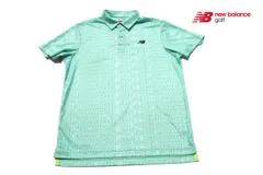 ニューバランスゴルフ New Balance 中古 チェッカードアウトライン 半袖カラーポロシャツ 7 グリーンのサムネイル