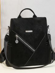 Women's Backpack, Travel Bag, Large Capacity, Color Block Design, Anti-Sleeve Backpack, Laptop Bag, Student Backpack, Streetwear