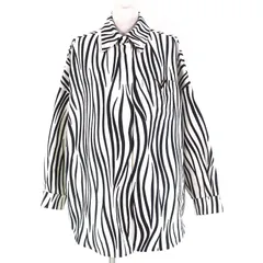 極美品△VALENTINO ヴァレンティノ 1B3CI0RF7B9 コットン シルク Vロゴ ゼブラプリント コットンファイユ シャツジャケット 36 正規品のサムネイル