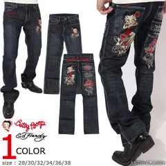BETTY BOOP×Ed Hardy デニムパンツ BED-2604 ベティブープ エドハーディー 刺繍のサムネイル