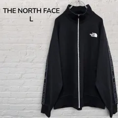 ノースフェイス　THE NORTH FACE　トラックジャケット　ジャージ　メンズ　L　黒　ブラック　ジップアップジャケット　テープロゴ　韓国　古着のサムネイル