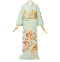 正絹 振袖 鶴 松竹梅 亀甲文 金彩 しつけ糸付 成人式 - メルカリ