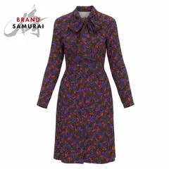 YVES SAINT LAURENT イヴ サンローラン リブゴーシュ ボウタイワンピース ロングワンピース レディース A3-00088【中古】のサムネイル