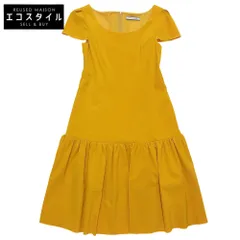 FOXEY NEW YORK　フォクシーニューヨーク　美品 ポリエステル フリルデザイン ノースリーブ ワンピース イエロー 38 38336-NSOFN115L　38