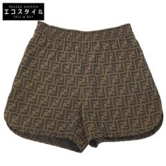 FENDI canvas shorts, women's, brown, size 38, excellent condition, FR6259 A5W3 36
