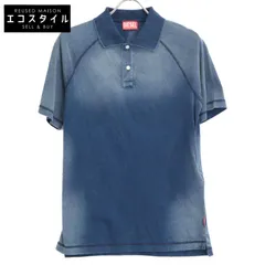 DIESEL　ディーゼル　T-RASMITH ブルー カラー ステッチ ポロシャツ　XSのサムネイル