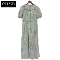 STRAWBERRY-FIELDS　ストロベリーフィールズ　美品 ストライプ クラシカル シャツワンピース レディース ブラック ホワイト 2 51-11211DV　2のサムネイル