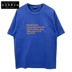 DOLCE&GABBANA　ドルチェアンドガッバーナ　ブルー×オレンジ ロゴ刺繍 Tシャツ　XSのサムネイル
