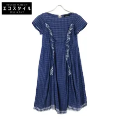 tricotCOMMEdesGARCONS　トリココムデギャルソン　15年製 TQ-O012 ブルー コットン100 チェック ワンピース　Sのサムネイル
