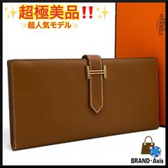 極美品◇HERMES ベアンスフレ エプソン 長財布 ゴールド - メルカリ