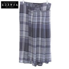 Y's (Y's) Checkered Wrap Wide Trousers, Women's, Black x Gray, Size 1, Excellent Condition, YP-P23-210