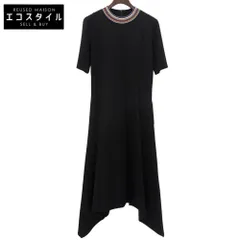 PaulSmith　ポールスミス　美品 リブカラー 半袖 フレアワンピース レディース ブラック M 245102 24AW　Mのサムネイル