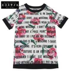 MOSCHINO　モスキーノ　美品 フローラル ドレス Tシャツ トップス レディース ホワイト×ブラック 42　42のサムネイル