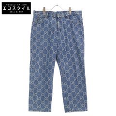 GUCCI (Domestic Authorized Dealer) 623953 GG Jacquard Zip-Fly Denim Pants Size 38