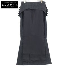 PRADA [Excellent Condition/Domestic Authentic] P123YG Flannel Frill Long Dress, Size 38