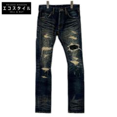 BACKLASH 1483-01C Steer Leather Crushed Straight Denim AULD TRIANGLE s