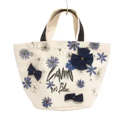 ランバン LANVIN ハンドバッグ 舟形 キャンバス リボン 花 プリント アイボリー 鞄のサムネイル