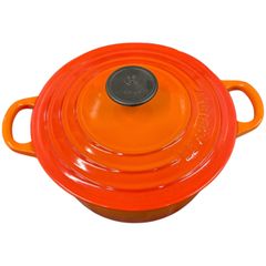 LE CREUSET 20cm オーバル ホーロー鍋 オレンジ - メルカリ