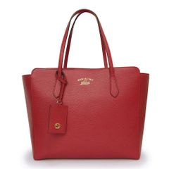 Gucci 354397 Swing Tote Red Leather Handbag with Gold Hardware (Unused, Display Item)