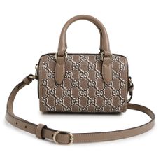 Gucci 795054 Supermini GG Shadow Canvas Beige 2-way Mini Boston Shoulder Handbag Crossbody Gold Hardware GUCCI (Unused, Display Item)