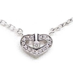 [Sakae] Cartier K18WG C Heart Diamond Necklace Pendant 750WG Jewelry