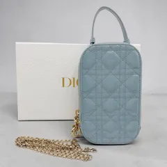 ⭐️美品⭐️レディディオール カナージュ フォンホルダー パテント ブルーのサムネイル