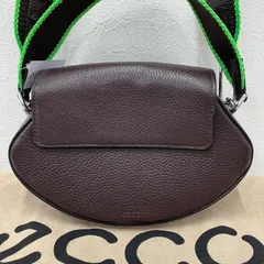 Y5358　ecco　エコー　Weeble　2way　ショルダーバッグ　ハンドバッグ　ブラウン　グリーン　レディース　レザー　小さめ　ミニのサムネイル