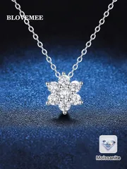 ジュエリー レディース ネックレス ペンダントネックレス 925シルバー 0.7ct モアッサナイト スノーフレークネックレス 1個、デイリー、通勤、パーティー、バカンス、誕生日、バレンタイン、母の日、結婚記念日、クリスマス、女性へのジュエリーギフトに適のサムネイル