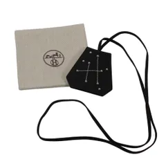 HERMES エルメス キーリング チャーム クロシェット ネックレス レザー ブラック【中古】 メンズのサムネイル