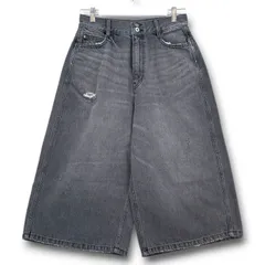 AMERI アメリ LOOSE DENIM HALF PANTS デニムハーフパンツ ジーンズ ストレート ダメージ加工 灰色 チャコールグレー ブラック 26 レディース 春 夏 ゴーゴー古着マルイ北千住店 19 No.2574のサムネイル
