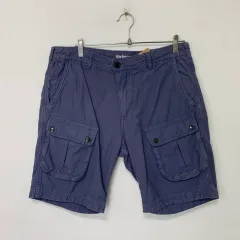 バブアー BARBOUR コットン カーゴ パンツ ハーフパンツ ネイビー ヴィンテージ メンズ 33-34インチのサムネイル