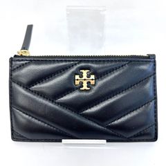 極美品 TORY BURCH キラ シェブロン 二つ折り ミニ財布 ブラック