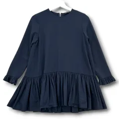 M-premier BLACK エルプルミエブラック 異素材切替ペプラムブラウス 長袖 フリル ノーカラー 光沢 紺 ネイビー 34 レディース 春 ゴーゴー古着マルイ北千住店 1 No.2575のサムネイル