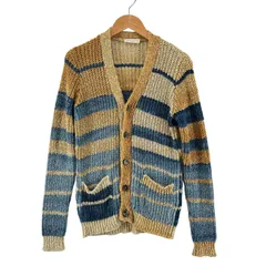 ROBERTO COLLINA ロベルトコリーナ ボーダー 秋冬 AW カーディガン 麻・リネン イエロー メンズ 46【古着】【中古】【送料無料】のサムネイル