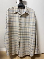 美品】セントマイケル レーヨン チェック シャツ Sサイズ スカイブルー