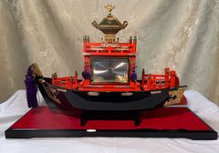 韓国 亀甲船 模型 ガラスケース付き 金属製 インテリア コレクション