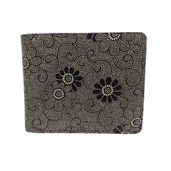 INDEN-YA 印傳屋 二つ折り財布  菊/黒地鹿革白漆    ブラック×ベージュ ユニセックス / 240001212024のサムネイル