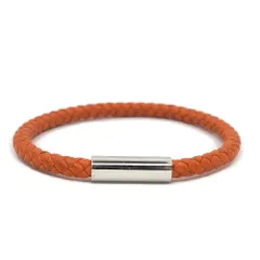 【栄】エルメス ゴリアテブレスレット オレンジ レザー シルバー金具 小物 アクセ その他 箱のサムネイル