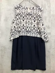 ABAHOUSE アバハウス ノースリーブ シフォン ワンピース sizeF/紺系 ■◆ レディースのサムネイル