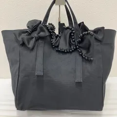 5350　LUDLOW　ラドロー　トートバッグ　ハンドバッグ　ブラック　黒　リボン　ビーズ　レディース　大きめ　大容量のサムネイル