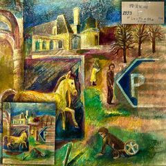 佐藤泰生、【ベニス・旅と時間】、希少な額装用画集より、新品額装付