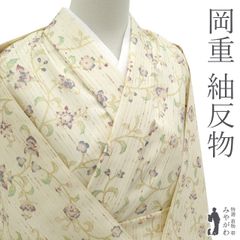 〇606mt54〇夏物 透け感◎ 紬 アイボリー 縞 花〇美品 - メルカリ