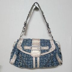 GUESS ゲス デニム ショルダーバッグ ミニボストン コンビ スタッズ 