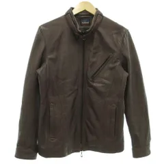 ニコルクラブフォーメン NICOLE CLUB FOR MEN シングルライダースジャケット 羊革 スタンドカラー48 レッドブラウン /ML ■GY18のサムネイル