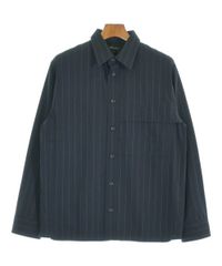 marimekko ストライプ柄 長袖シャツ ネイビー ブラウン S - メルカリ