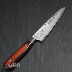 堺孝行】 包丁 ペティナイフ 120mm 33層ダマスカス V金10号 ステンレス