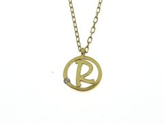 JEWELRY Non-branded jewelry necklace K18 yellow gold diamond 0.01ct approx. 1.7g [Used] 430